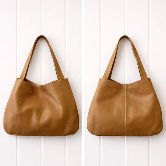 Naturalizer Tan Soft Leather Hobo Bag | Roomy Lined Interior - Picture 4 of 8